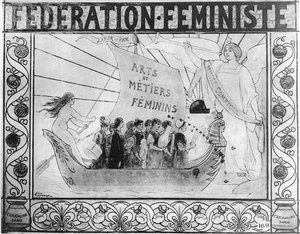海报广告女权主义联合会，由巴黎陶瓷印刷，1902年